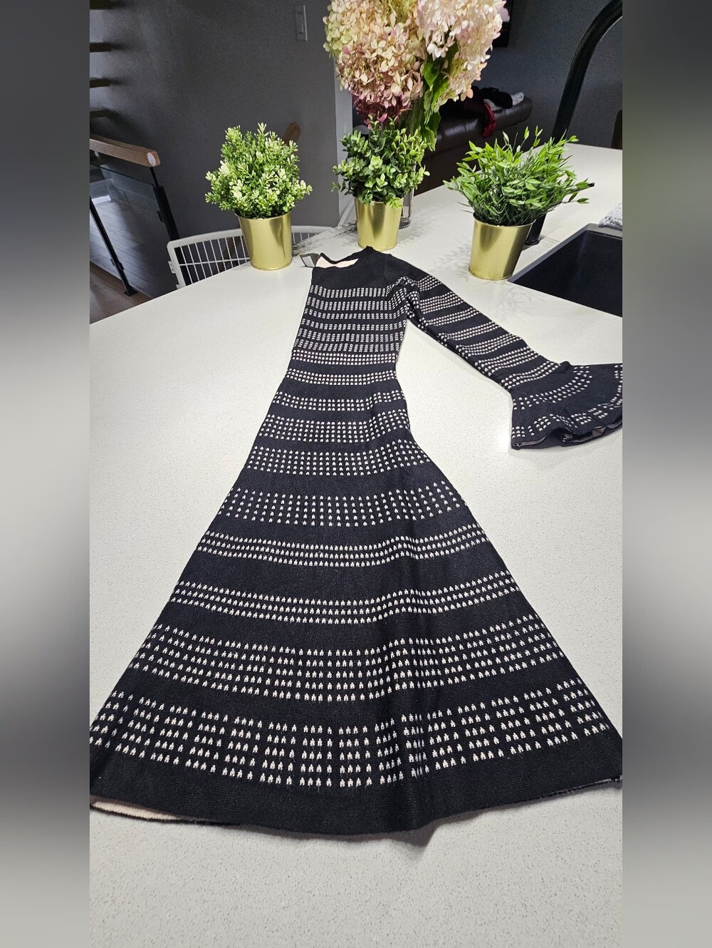 TAYLOR Sublime Robe Midi Évasée / Coupe A-Line– Motif Géométrique Chic - Picture 9 of 9